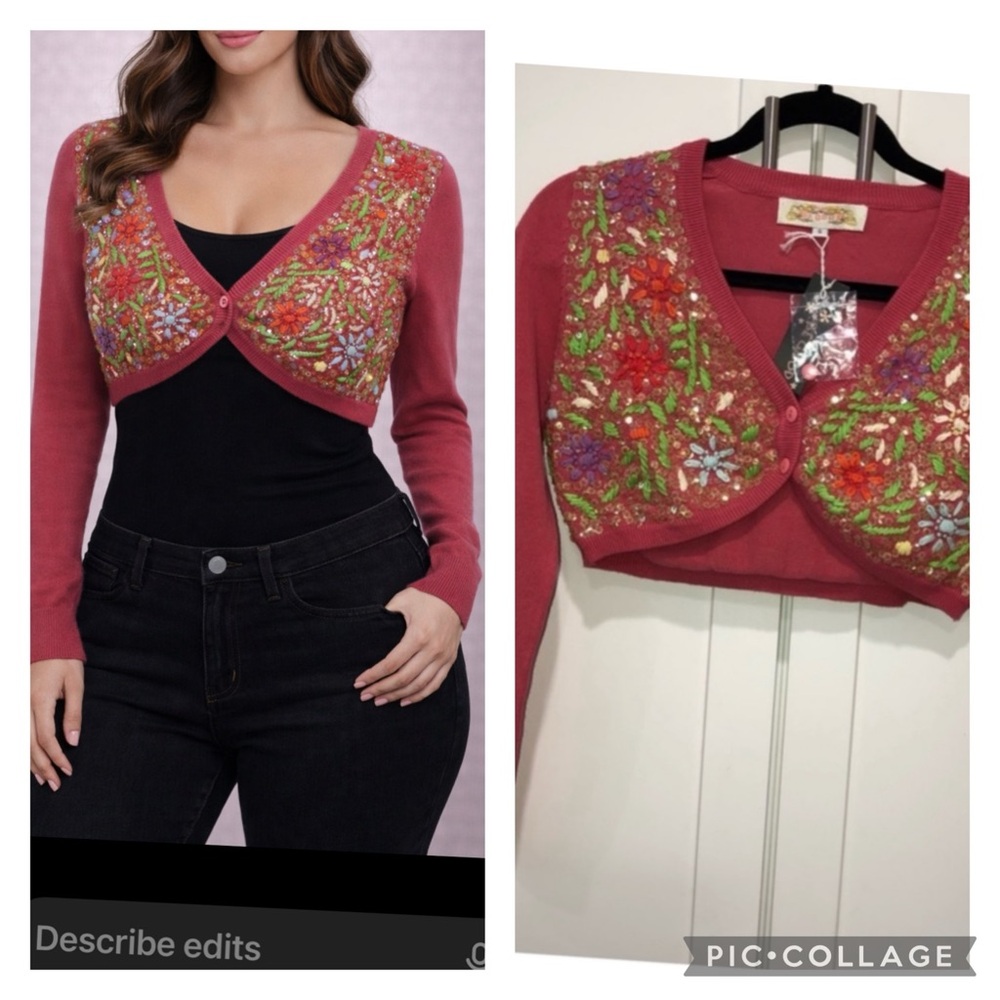 Pink sweater shrug